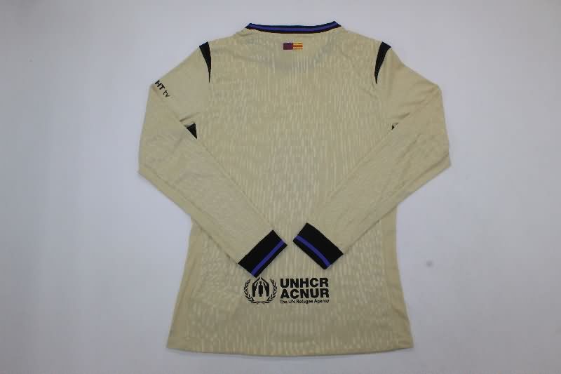 Thailand Quality(AAA) 25/26 Barcelona Away Long Sleeve Soccer Jersey (Player)