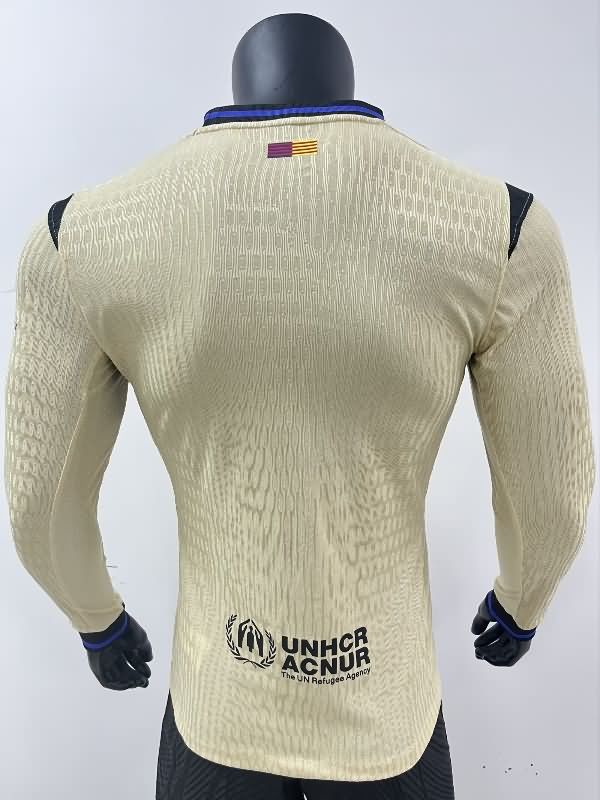 Thailand Quality(AAA) 25/26 Barcelona Away Long Sleeve Soccer Jersey (Player) Leaked