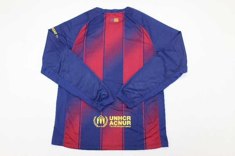 Thailand Quality(AAA) 25/26 Barcelona Home Long Sleeve Soccer Jersey