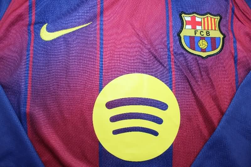Thailand Quality(AAA) 25/26 Barcelona Home Long Sleeve Soccer Jersey Leaked