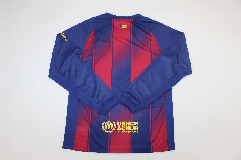 Thailand Quality(AAA) 25/26 Barcelona Home Long Sleeve Soccer Jersey Leaked