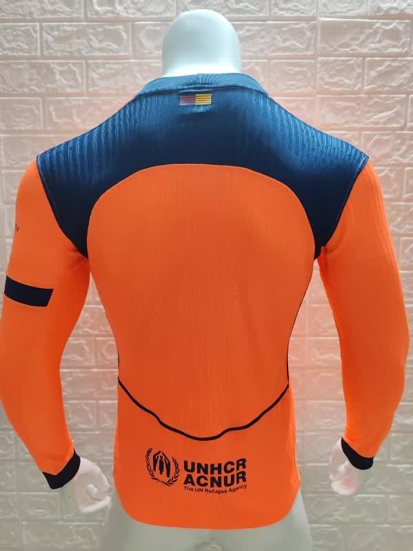 Thailand Quality(AAA) 25/26 Barcelona Third Long Sleeve Soccer Jersey (Player)