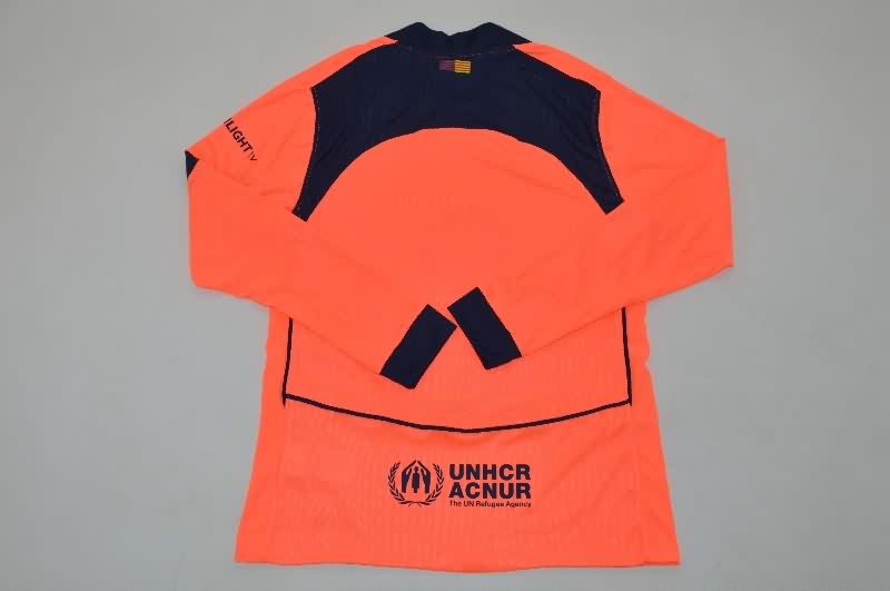 Thailand Quality(AAA) 25/26 Barcelona Third Long Sleeve Soccer Jersey (Player)