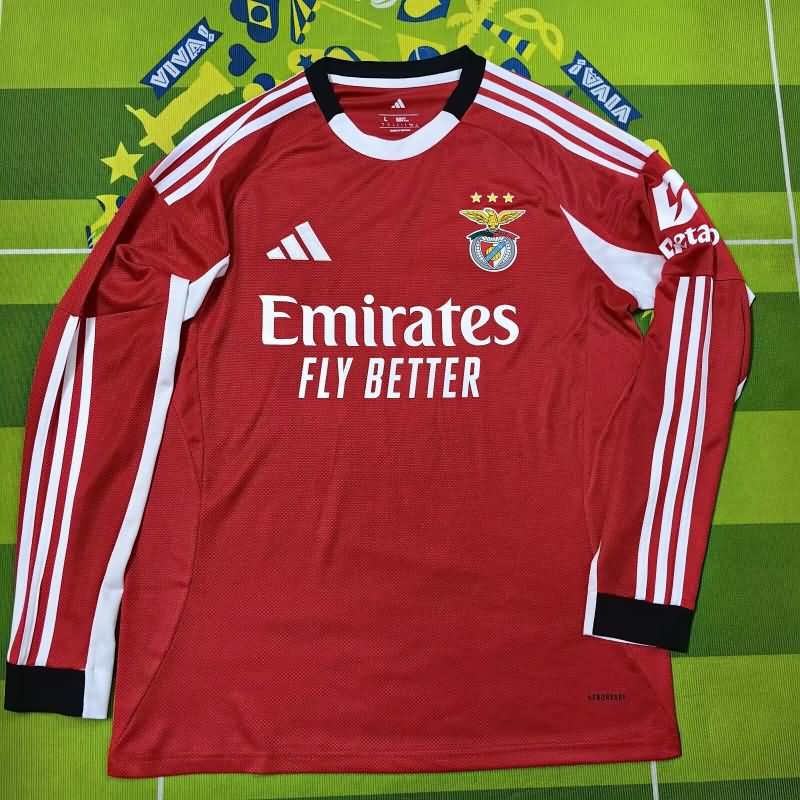 Thailand Quality(AAA) 25/26 Benfica Home Long Sleeve Soccer Jersey