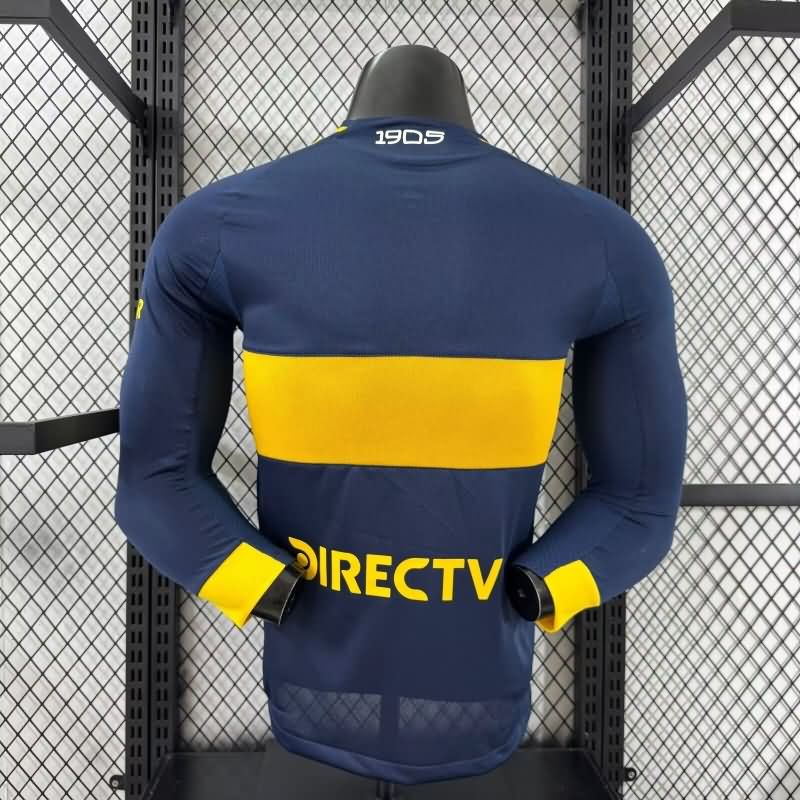 Thailand Quality(AAA) 2025 Boca Juniors Home Long Sleeve Soccer Jersey (Player)