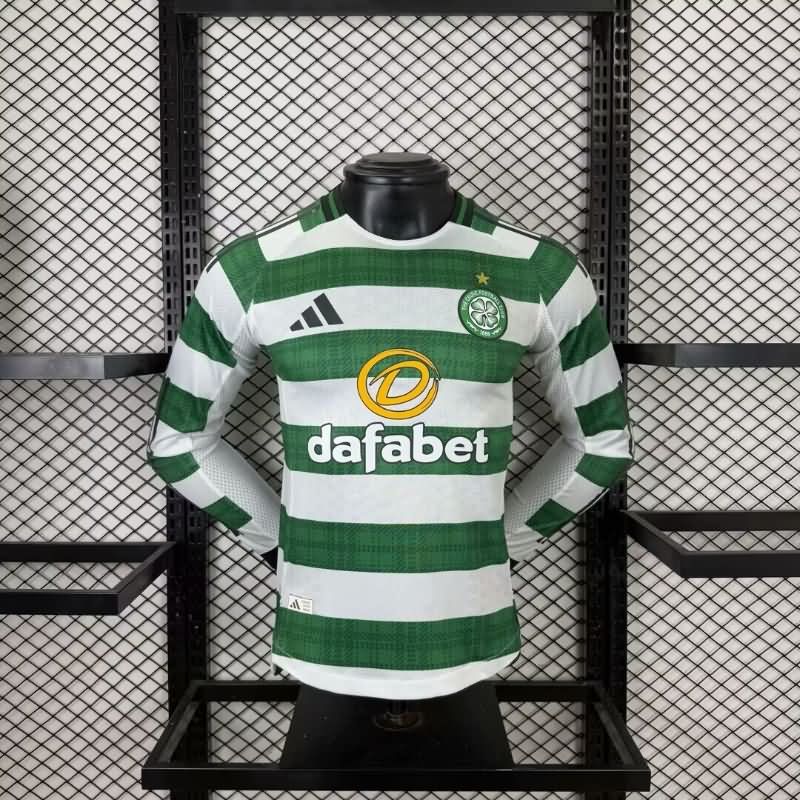 Thailand Quality(AAA) 25/26 Celtic Home Long Sleeve Soccer Jersey (Player)