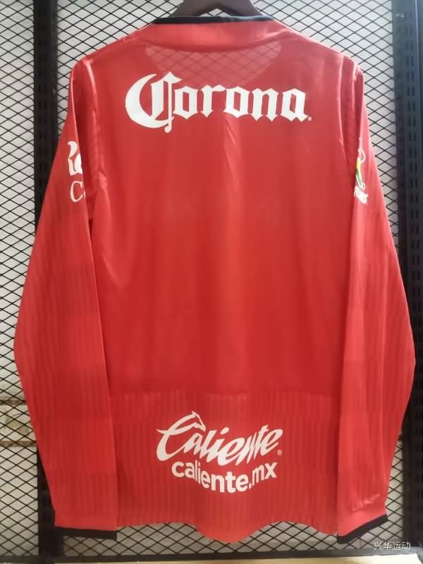 Thailand Quality(AAA) 25/26 Deportivo Toluca Home Long Sleeve Soccer Jersey