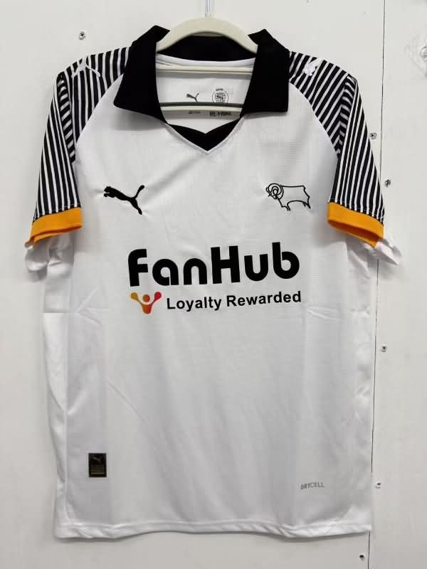 Thailand Quality(AAA) 25/26 Derby County Home Soccer Jersey