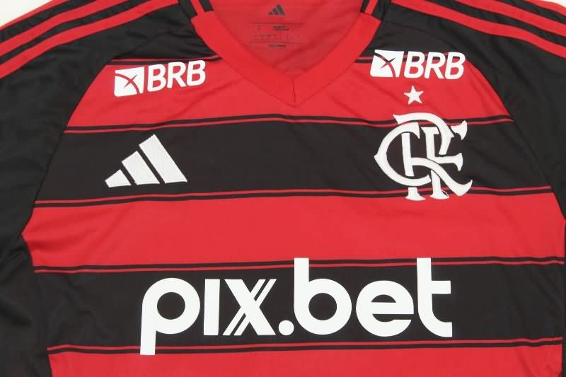 Thailand Quality(AAA) 2025 Flamengo Home Soccer Jersey Sponsor