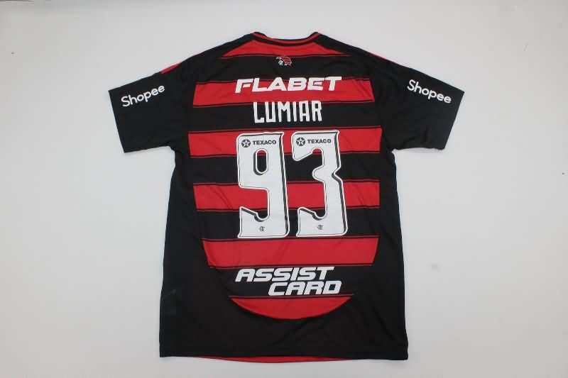 Thailand Quality(AAA) 2025 Flamengo Home Soccer Jersey Sponsor