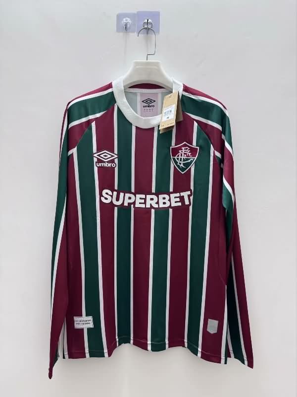 Thailand Quality(AAA) 2025 Fluminense Home Long Sleeve Soccer Jersey