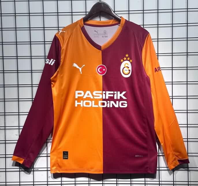 Thailand Quality(AAA) 25/26 Galatasaray Home Long Sleeve Soccer Jersey