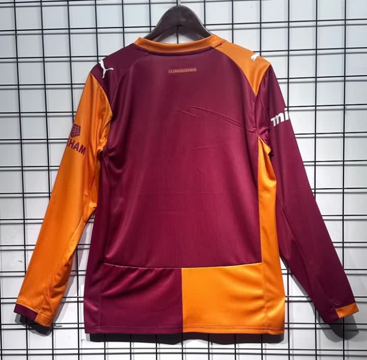 Thailand Quality(AAA) 25/26 Galatasaray Home Long Sleeve Soccer Jersey