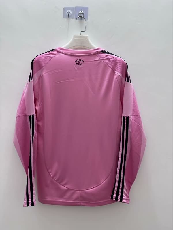 Thailand Quality(AAA) 2025 Inter Miami Home Long Sleeve Soccer Jersey