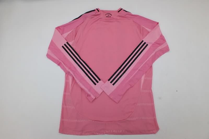Thailand Quality(AAA) 2025 Inter Miami Home Long Sleeve Soccer Jersey (Player)