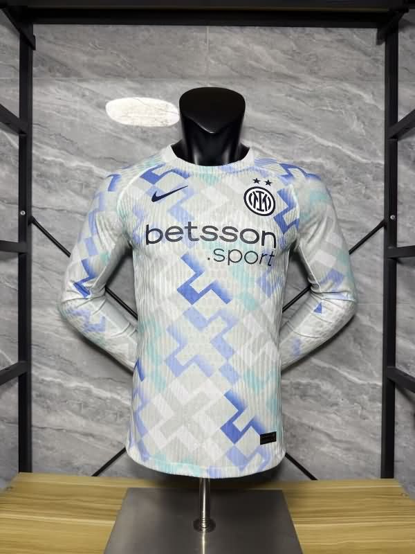Thailand Quality(AAA) 25/26 Inter Milan Away Long Sleeve Soccer Jersey (Player)