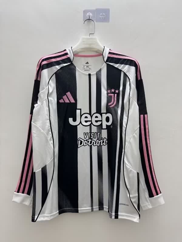 Thailand Quality(AAA) 25/26 Juventus Home Long Sleeve Soccer Jersey