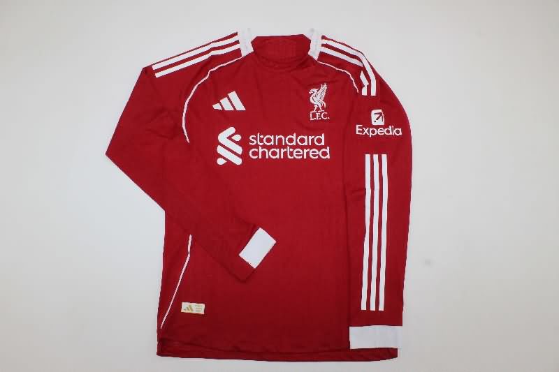 Thailand Quality(AAA) 25/26 Liverpool Home Long Sleeve Soccer Jersey (Player)