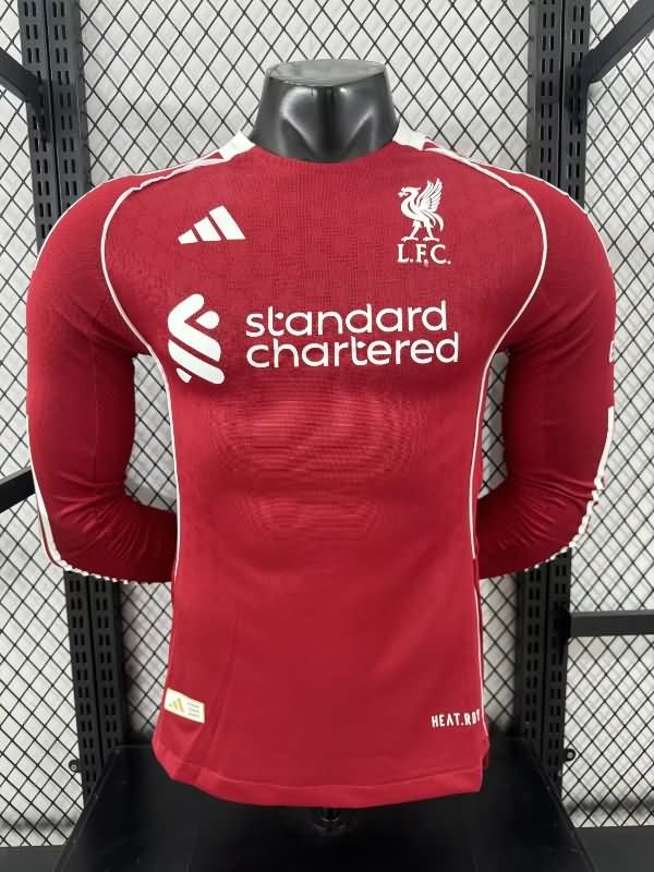 Thailand Quality(AAA) 25/26 Liverpool Home Long Sleeve Soccer Jersey (Player) Leaked