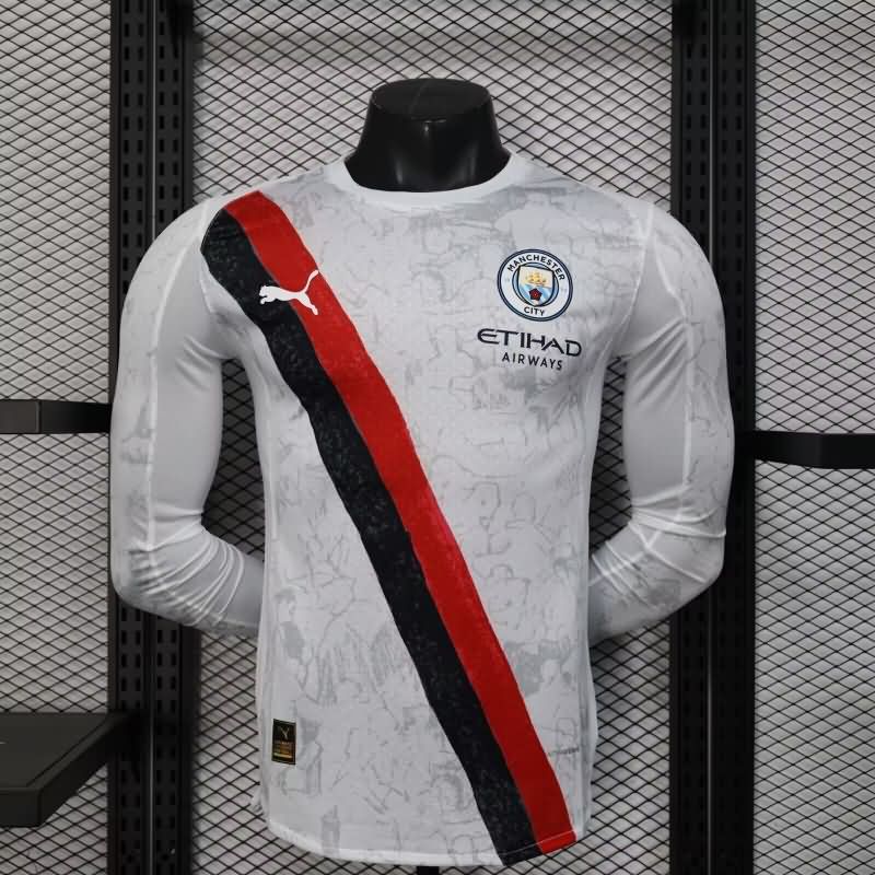Thailand Quality(AAA) 2025 Club World Cup Manchester City Away Long Sleeve Soccer Jersey (Player)