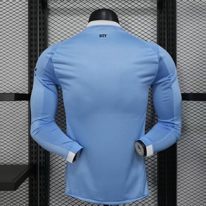 Thailand Quality(AAA) 25/26 Manchester City Home Long Sleeve Soccer Jersey (Player)
