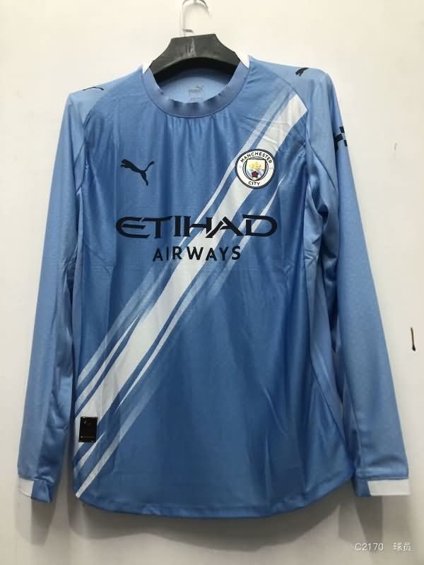 Thailand Quality(AAA) 25/26 Manchester City Home Long Sleeve Soccer Jersey (Player) Leaked