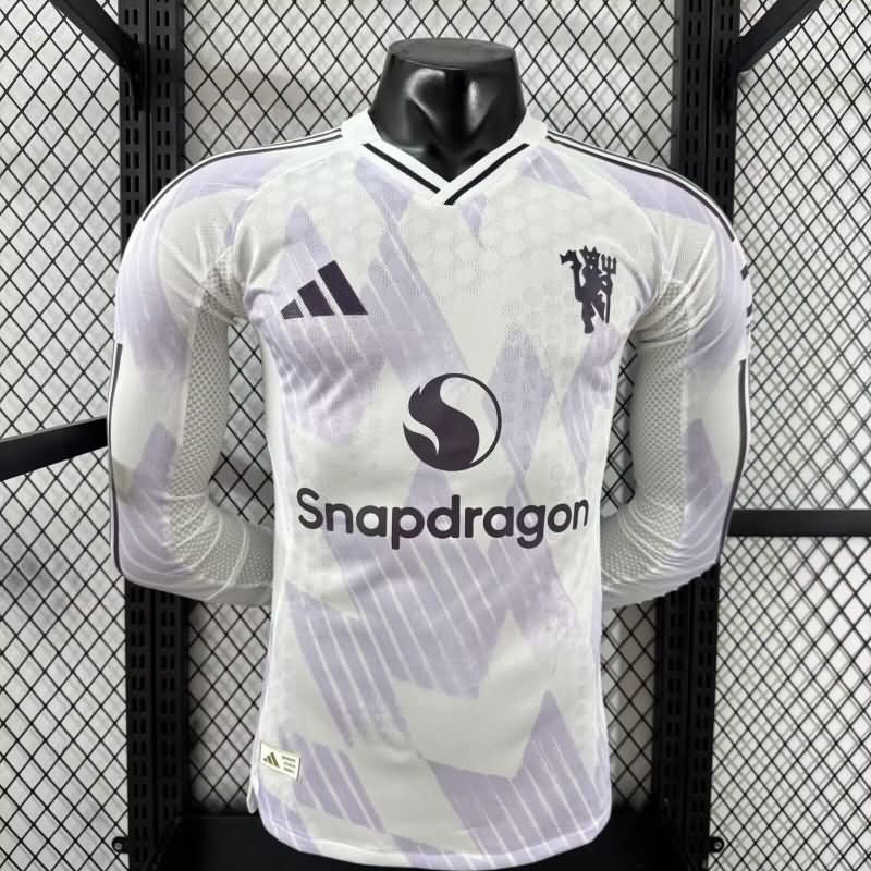 Thailand Quality(AAA) 25/26 Manchester United Away Long Sleeve Soccer Jersey (Player)