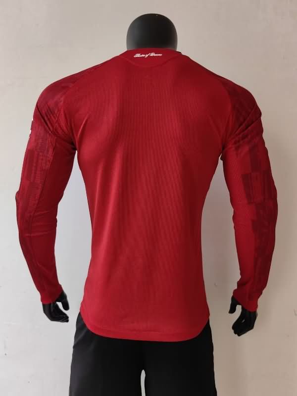 Thailand Quality(AAA) 25/26 Manchester United Home Long Sleeve Soccer Jersey (Player)