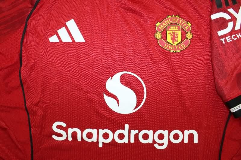Thailand Quality(AAA) 25/26 Manchester United Home Soccer Jersey (Player)
