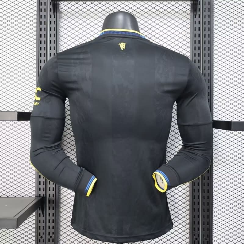 Thailand Quality(AAA) 25/26 Manchester United Third Long Sleeve Soccer Jersey (Player) Leaked