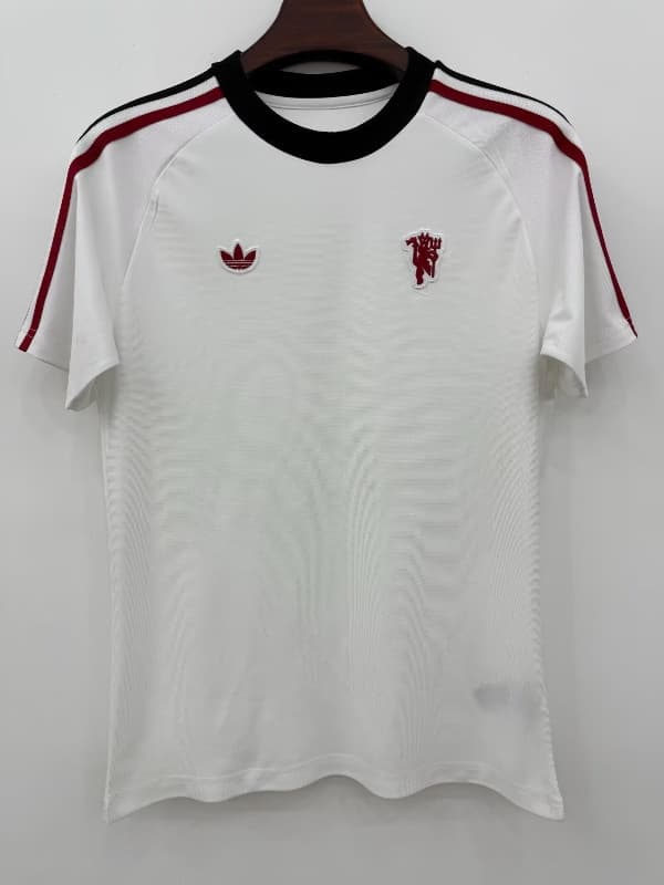 Thailand Quality(AAA) 25/26 Manchester United White Soccer Jersey