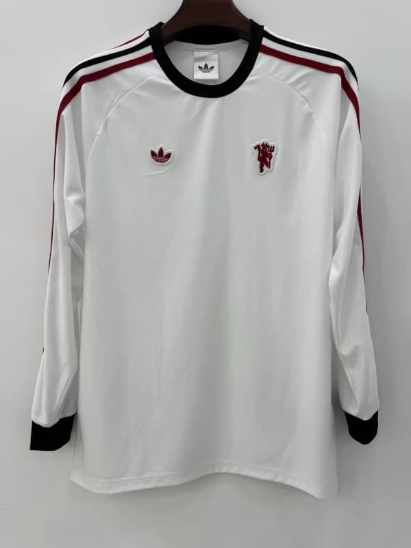 Thailand Quality(AAA) 25/26 Manchester United White Long Sleeve Soccer Jersey
