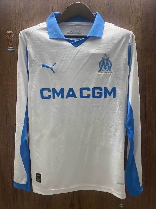Thailand Quality(AAA) 25/26 Marseilles Home Long Sleeve Soccer Jersey