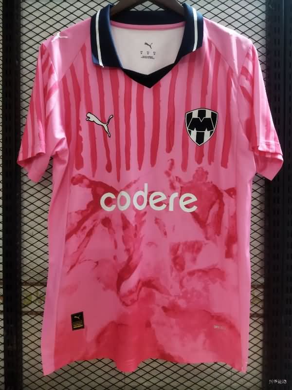 Thailand Quality(AAA) 25/26 Monterrey Goalkeeper Pink Soccer Jersey