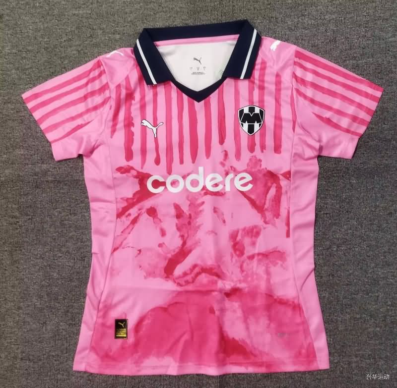 Thailand Quality(AAA) 25/26 Monterrey Goalkeeper Pink Women Soccer Jersey