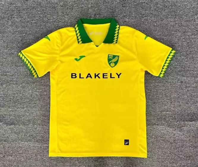 Thailand Quality(AAA) 25/26 Norwich Home Soccer Jersey