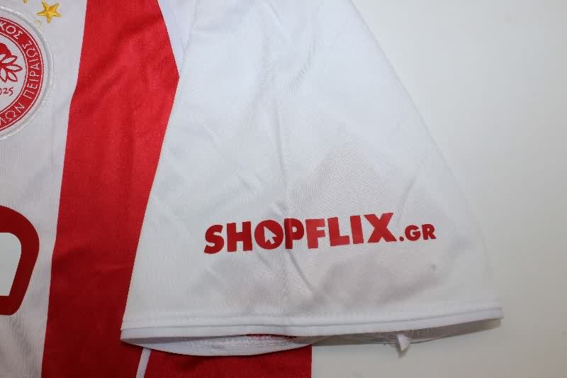 Thailand Quality(AAA) 25/26 Olympiacos Home Soccer Jersey