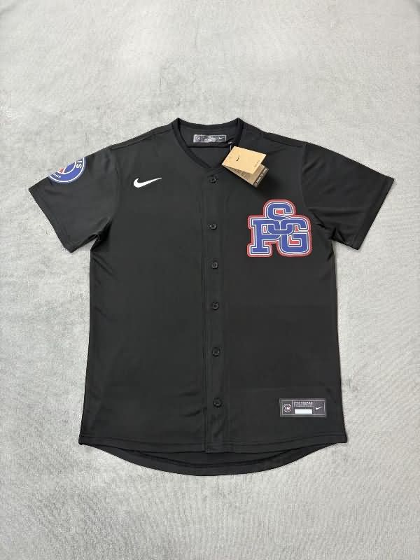 Thailand Quality(AAA) 25/26 Paris St Germain Black Baseball Jersey