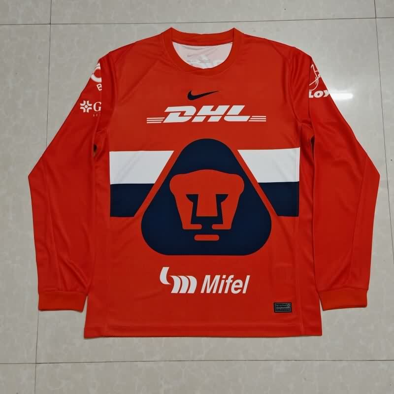 Thailand Quality(AAA) 25/26 Pumas UNAM Goalkeeper Orange Long Sleeve Soccer Jersey