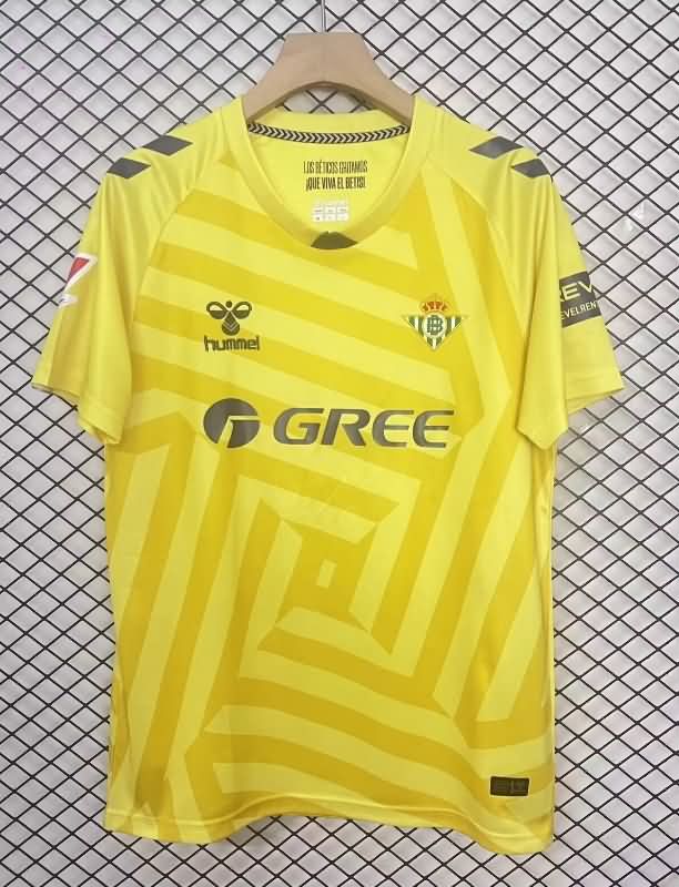 Thailand Quality(AAA) 25/26 Real Betis Goalkeeper Yellow Soccer Jersey