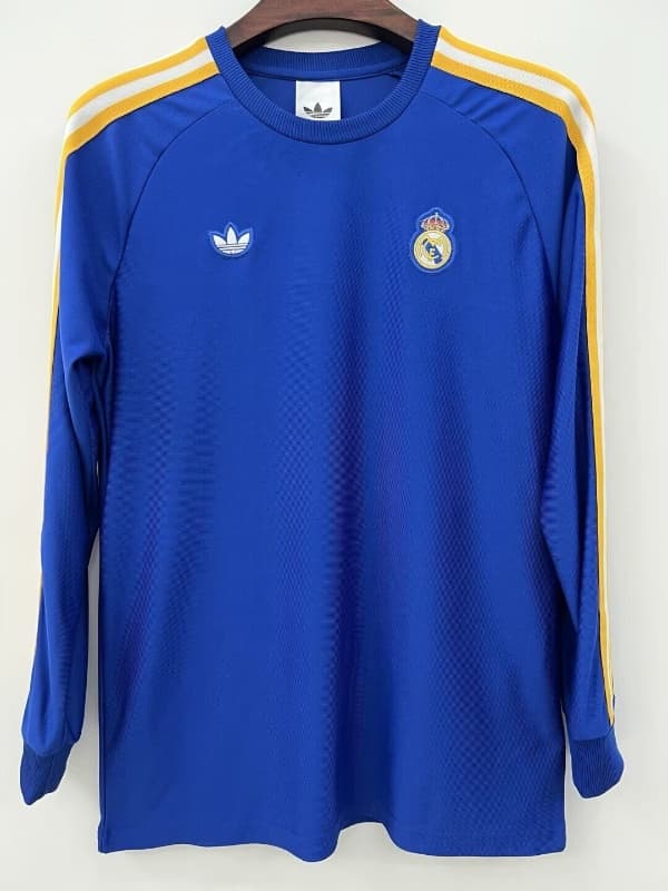 Thailand Quality(AAA) 25/26 Real Madrid Blue Long Sleeve Soccer Jersey 02
