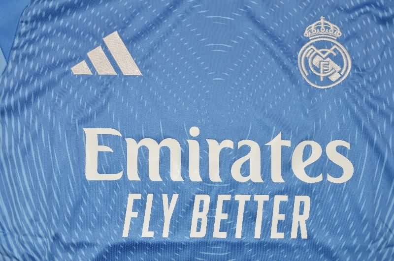 Thailand Quality(AAA) 25/26 Real Madrid Goalkeeper Blue Soccer Jersey