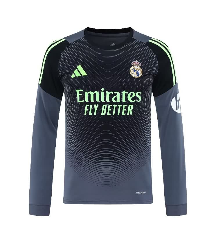 Thailand Quality(AAA) 25/26 Real Madrid Goalkeeper Black Long Sleeve Soccer Jersey