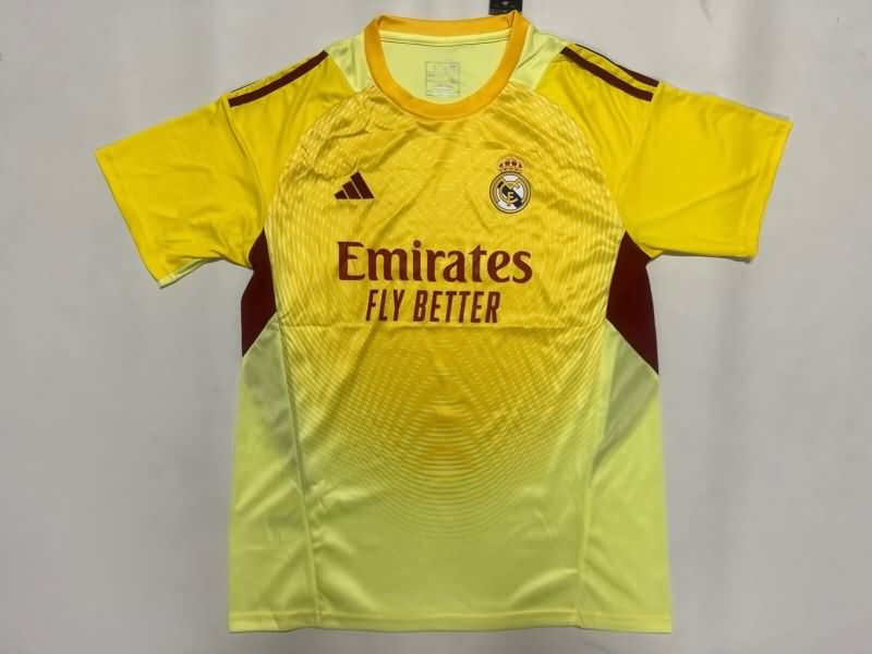 Thailand Quality(AAA) 25/26 Real Madrid Goalkeeper Yellow Soccer Jersey