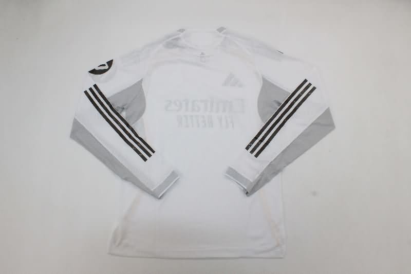 Thailand Quality(AAA) 25/26 Real Madrid Home Long Sleeve Soccer Jersey (Player)