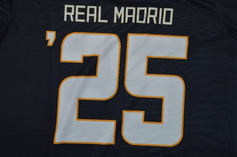 Thailand Quality(AAA) 25/26 Real Madrid Dark Blue NFL Jersey