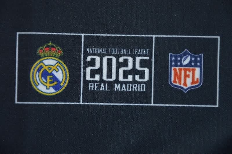 Thailand Quality(AAA) 25/26 Real Madrid Dark Blue NFL Jersey