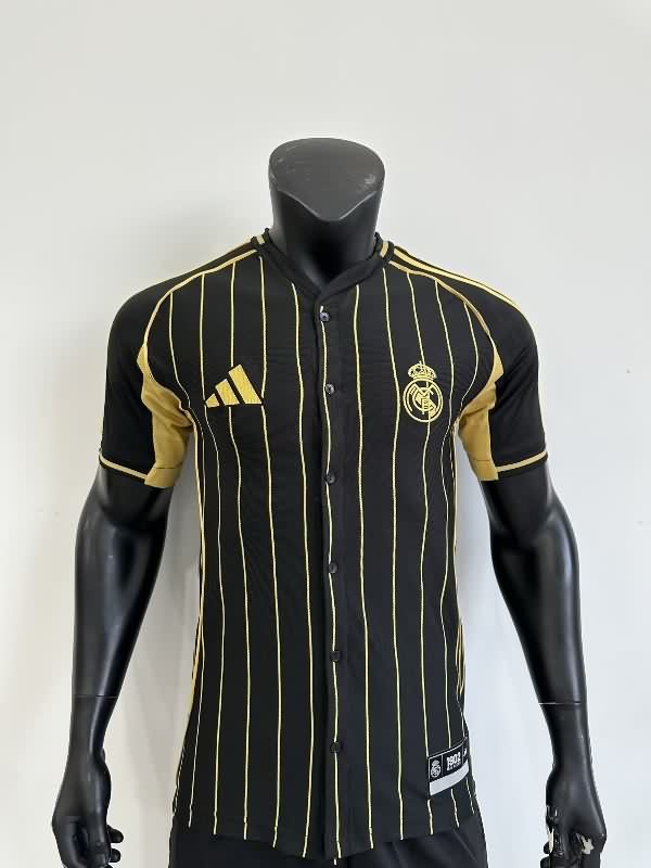 Thailand Quality(AAA) 25/26 Real Madrid Travel Black Soccer Jersey