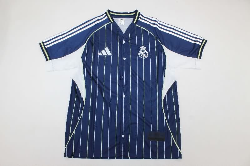 Thailand Quality(AAA) 25/26 Real Madrid Travel Dark Blue Soccer Jersey