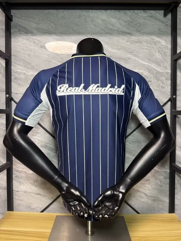 Thailand Quality(AAA) 25/26 Real Madrid Travel Dark Blue Soccer Jersey (Player)
